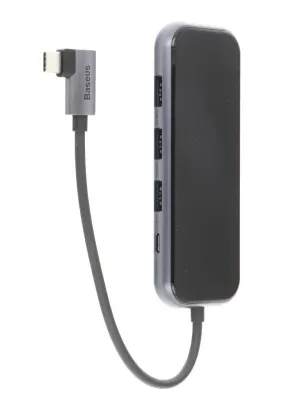 BASEUS HUB adapter przejściówka Typ C na 3x USB 3.0 / HDMI 4K / Typ C Power Delivery szary CAHUB-BZ0G