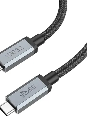 HOCO kabel Typ C do Typ C Power Delivery PD100W 5A USB3.2 20Gbps US06 1m czarny