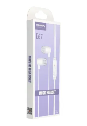 PAVAREAL zestaw słuchawkowy / słuchawki z mikrofonem Jack 3,5mm PA-E67 białe