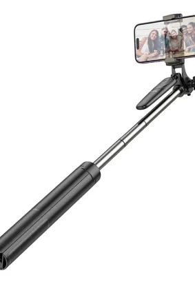 HOCO uchwyt selfie stick tripod z bezprzewodowym pilotem Soul K19 czarny