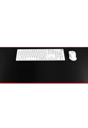 Podkładka pod klawiaturę i mysz dla graczy 900x400x3mm / czarny / obszycie czerwone