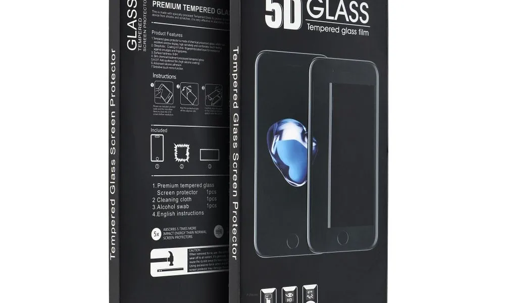 5D Full Glue Tempered Glass - do iPhone 15 czarny