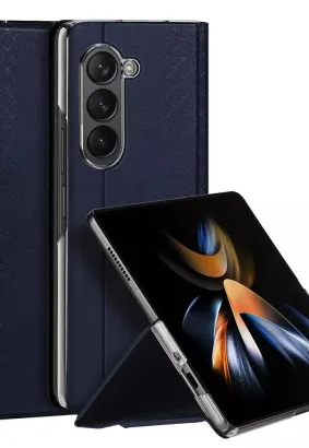 DUX DUCIS Bril - skórzane etui do Samsung Galaxy Z Fold5 5G niebieskie