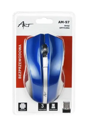 Mysz / Myszka  ART  bezprzewodowa-optyczna USB AM-97 niebieski
