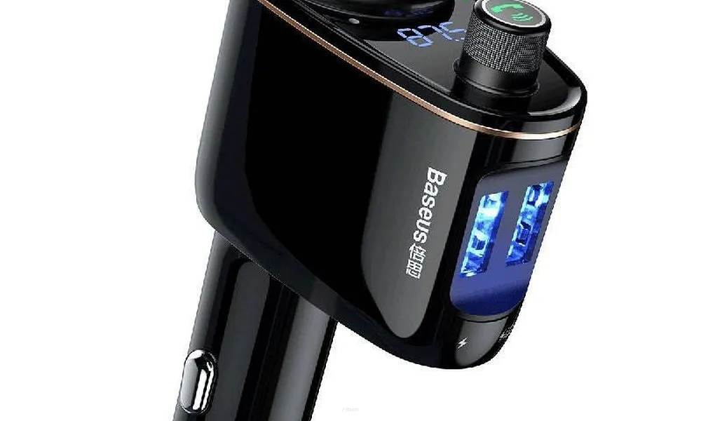 BASEUS transmiter FM + ładowarka samochodowa 2 x USB A  S-06 CCHC000001 czarny