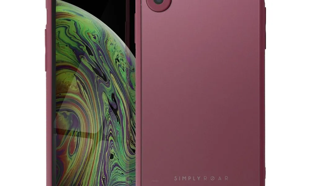 Futerał Roar Matte Glass Case - do iPhone XS bordowy