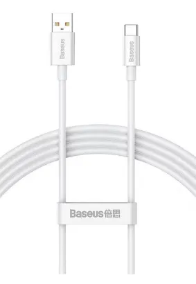 BASEUS kabel USB A do Typ C PD 100W 1,5m biały P10320102214-02
