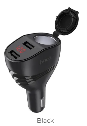HOCO ładowarka samochodowa Thunder power 2 x USB 3,1A LCD + gniazdo zapalniczki Z34 black
