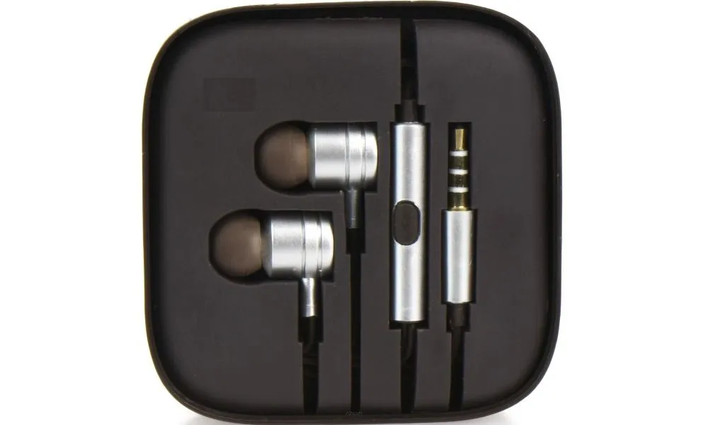 Zestaw słuchawkowy / słuchawki Stereo  box MI metal srebrne (Jack 3,5mm)