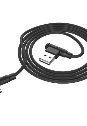 HOCO kabel USB - Typ C kąt 90 stopni Pleasure Silicone X46 1 metr czarny.