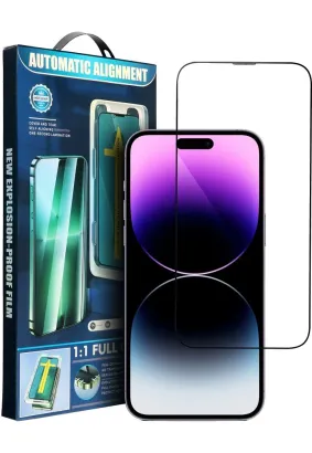 5D Full Glue Tempered Glass - do iPhone 15 Pro czarny + aplikator