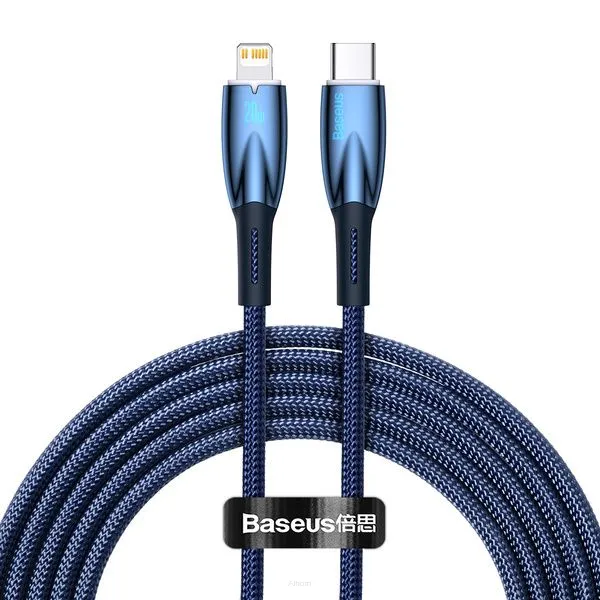 BASEUS kabel Typ C do Apple Lightning 8-pin Power delivery 20W Glimmer Series CADH000103 2m niebieski