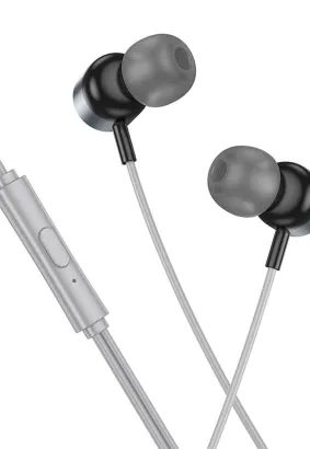 HOCO zestaw słuchawkowy / słuchawki dokanałowe Typ C z mikrofonem M122 Power szare