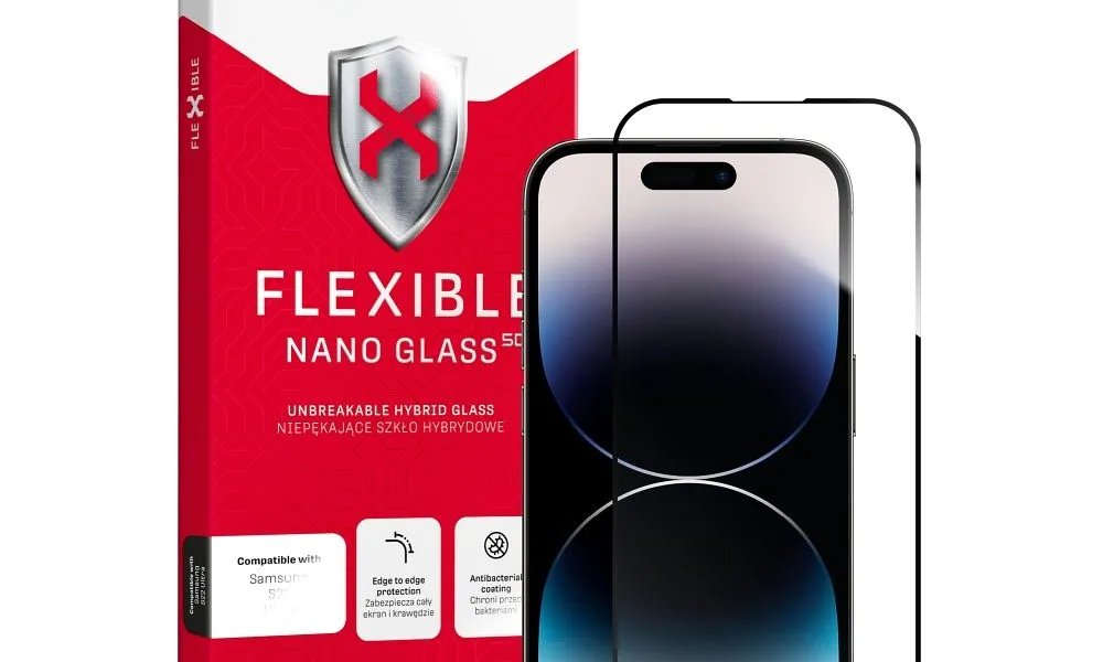 Forcell Flexible 5D - szkło hybrydowe do iPhone 14 Pro czarny