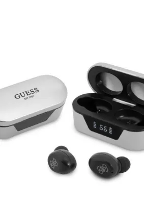 Słuchawki bezprzewodowe / bluetooth Stereo TWS GUESS Digital BT5 Classic + stacja dokująca / szary (GUTWST31EG)