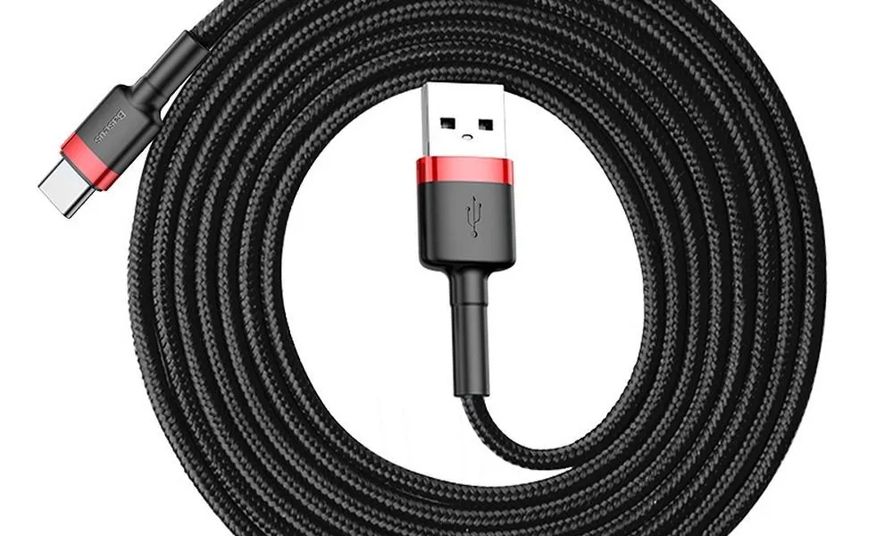 BASEUS kabel USB Cafule do Typ C 2A CATKLF-U09 3 metry czerwono-czerwony