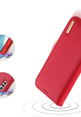 DUX DUCIS Hivo - skórzane etui portfelik do Samsung Galaxy S24 Plus czerwone