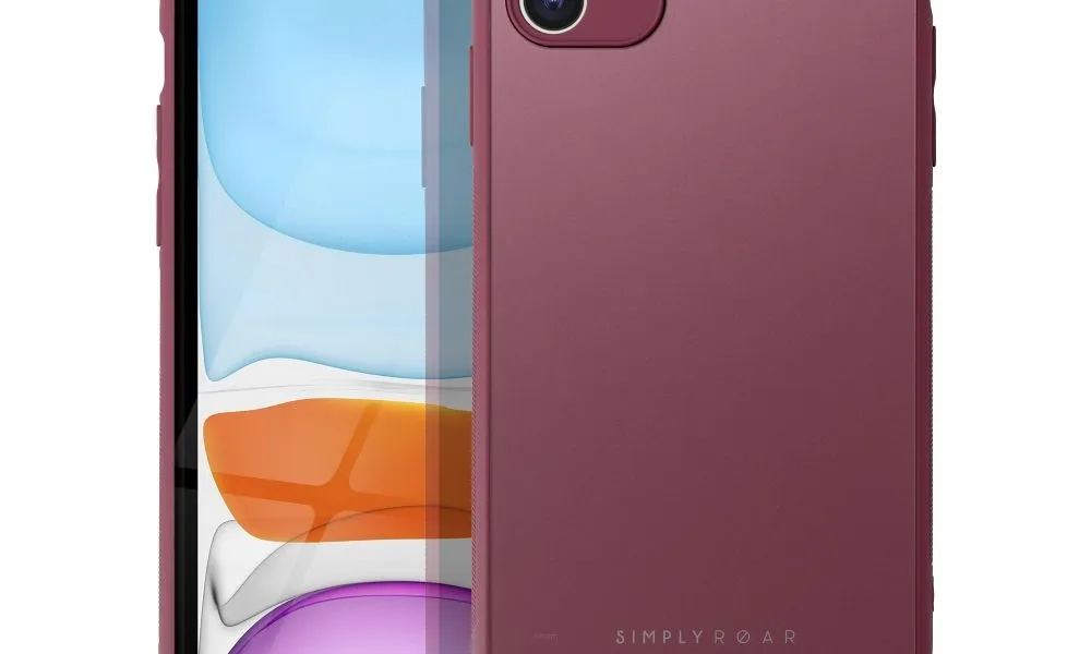 Futerał Roar Matte Glass Case - do iPhone 11 bordowy