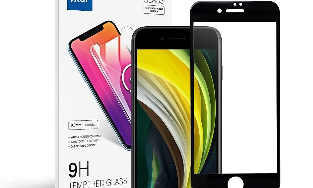 Szkło hartowane Blue Star 5D - do iPhone 7/8/SE 2020 (full glue) czarny
