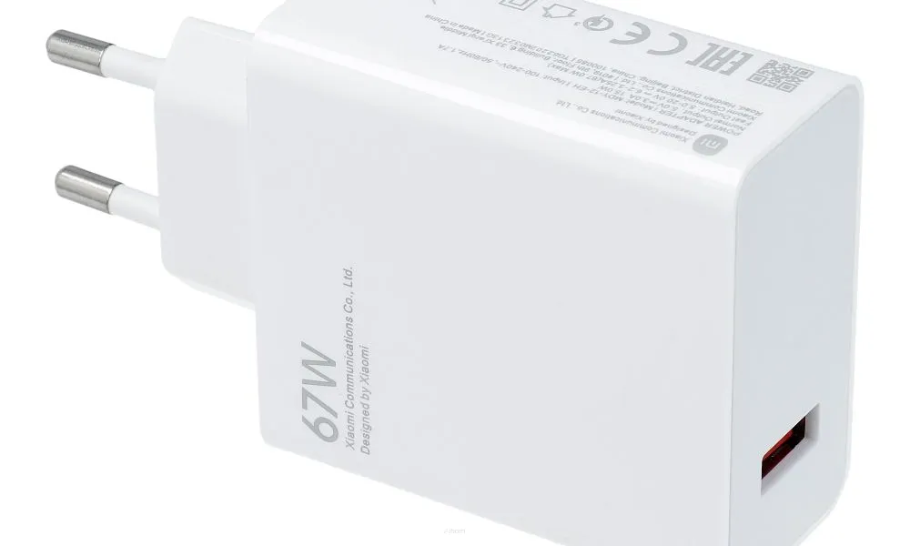Oryginalna Ładowarka Sieciowa Xiaomi MDY-12-EH (głowica) Fast Charger 67W biała bulk