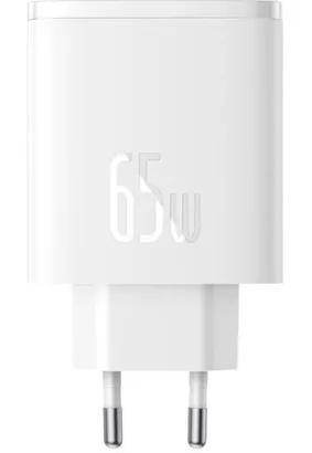 BASEUS ładowarka sieciowa 2x Typ-C + USB 65W Cube Pro biała P10152301213-00
