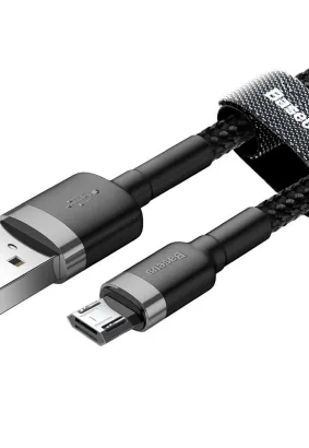 BASEUS kabel USB Cafule Micro 2,4A CAMKLF-AG1 1 metr szaro-czarny