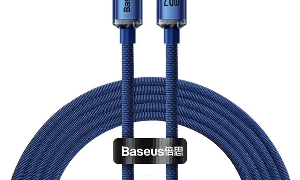BASEUS kabel Typ C do Apple Lightning 8-pin PD20W Power Delivery Crystal Shine CAJY000303 2m niebieski