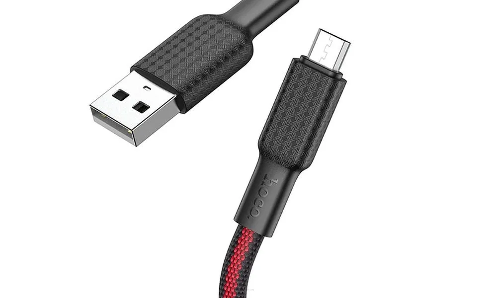 HOCO kabel USB do Micro 2,4A Jaeger X69 czarno-czerwony