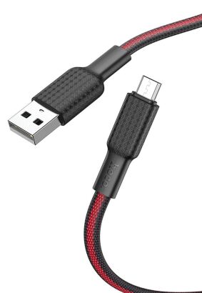 HOCO kabel USB do Micro 2,4A Jaeger X69 czarno-czerwony