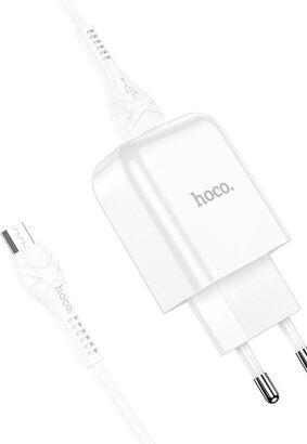 HOCO ładowarka sieciowa USB + kabel Micro 2A N2 Vigour biała.