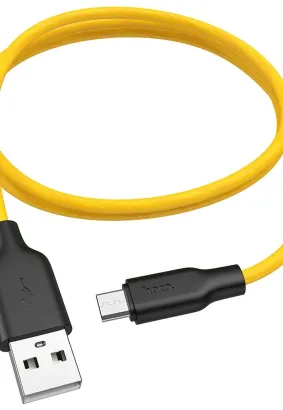 HOCO kabel USB do Micro Plus Silicone X21 1 metr czarno-pomarańczowy.