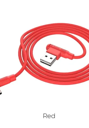 HOCO kabel USB do Typ C kąt 90 stopni Pleasure Silicone X46 czerwony