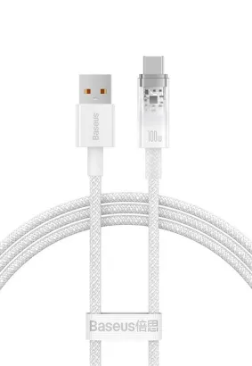 BASEUS kabel USB do Typ C Power Delivery Explorer 100W 1m biały CATS010402