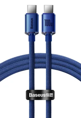 BASEUS kabel Typ C do Typ C PD100W Power Delivery Crystal Shine CAJY000603 1,2m niebieski