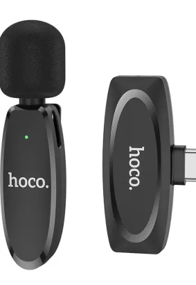 HOCO mikrofon bezprzewodowy krawatowy dla Typ C  L15 czarny
