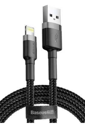 BASEUS kabel USB Cafule do iPhone Lightning 8-pin 1,5A CALKLF-CG1 2 metry szaro-czarny