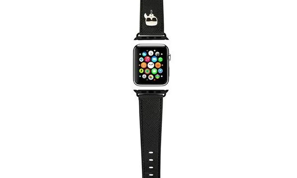 Pasek do Apple Watch silikonowy Karl Lagerfeld SAFFIANO KH 42/44mm KLAWLOKHK czarny