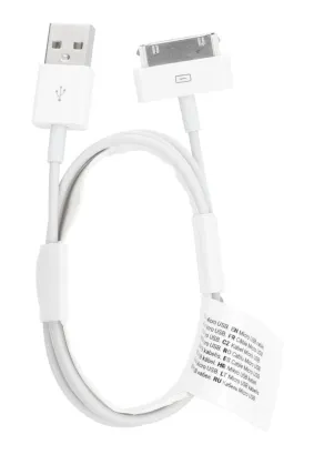 Kabel USB do iPhone 30-pin (iPhone 4) 1A C606 biały 1 metr