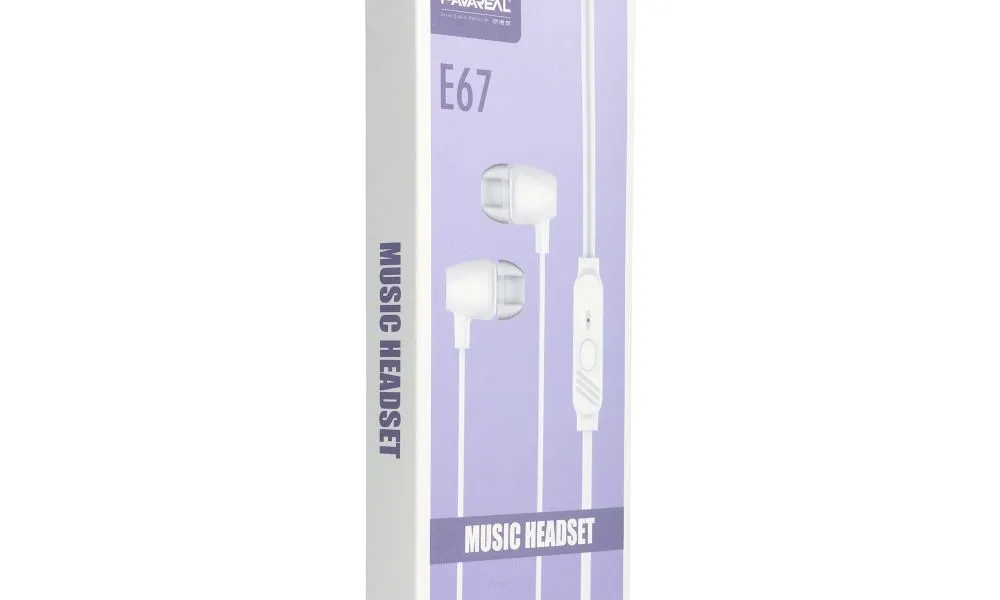 PAVAREAL zestaw słuchawkowy / słuchawki z mikrofonem Jack 3,5mm PA-E67 białe