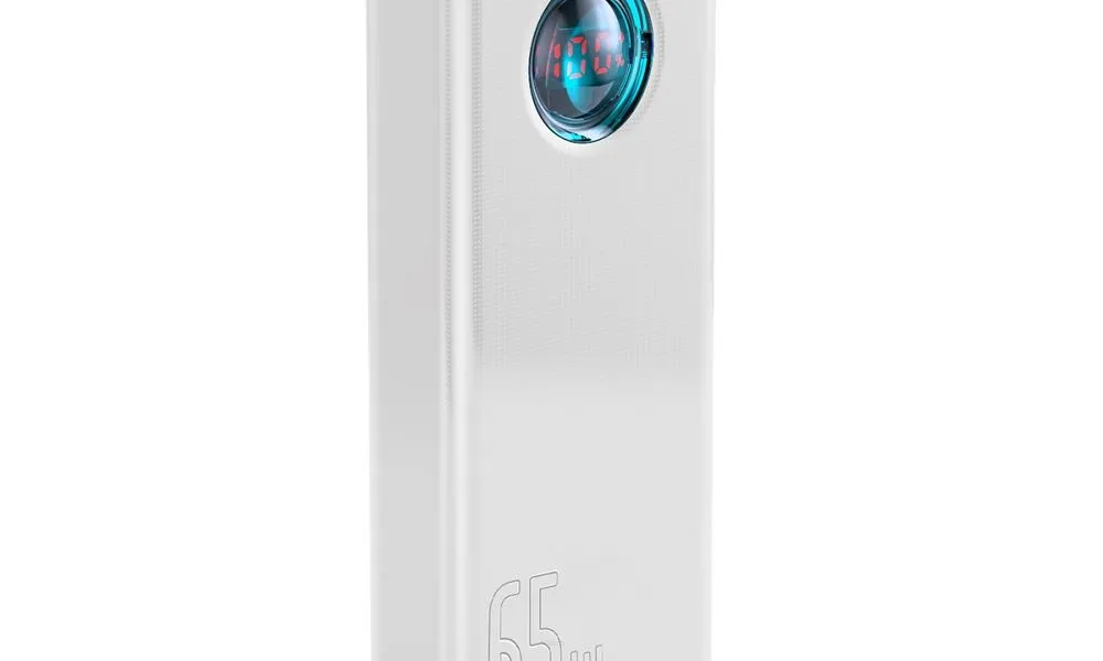 Bateria zewnętrzna (Powerbank) BASEUS Ambilight - 30 000mAh LCD Quick Charge PD 65W PPLG000102 biały