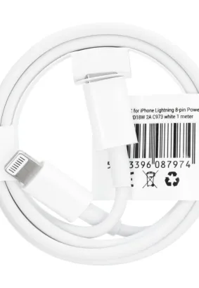 Kabel Typ C do iPhone Lightning 8-pin Power Delivery PD18W 2A C973 biały 1 metr