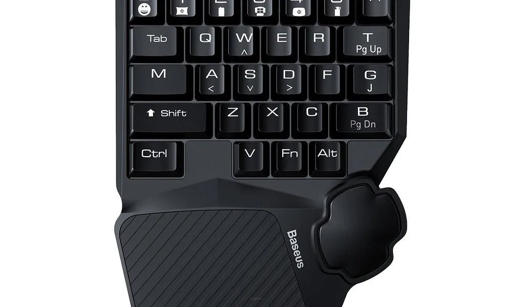 BASEUS klawiatura podświetlana mechaniczna dla graczy gamingowa GAMO One-Handed czarny GMGK01-01