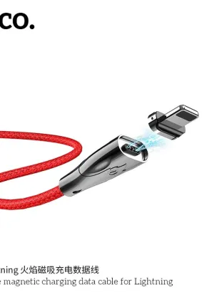 HOCO kabel USB do iPhone Lightning 8-pin magnetyczny Blaze U75 czerwony