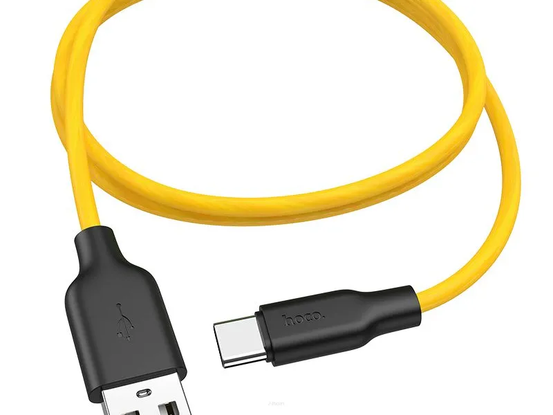 HOCO kabel USB - Typ C  Plus Silicone X21 metr czarno-zółty.