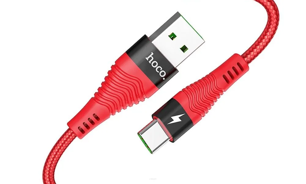 HOCO kabel USB do Typ C Flash 5A U53 1 metr czerwony
