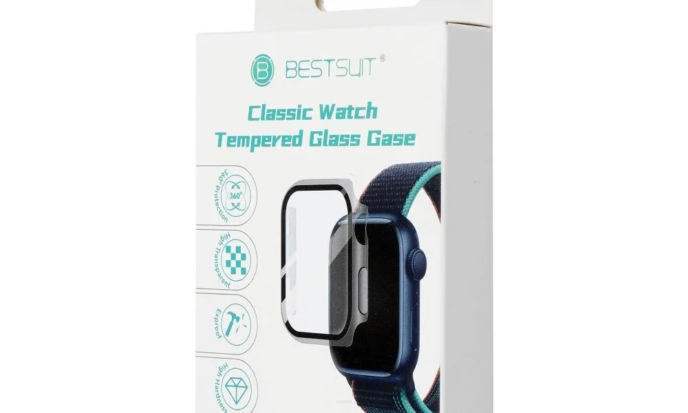 Futerał ochronny ze szkłem Bestsuit Flexible do Apple Watch series 7/8/9-45mm - grafitowy