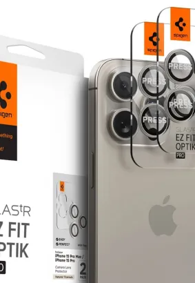 Osłona Aparatu SPIGEN OPTIK.TR ”EZ FIT” Camera Protector 2-pack do IPHONE 14 PRO / PRO MAX / 15 PRO / PRO MAX natural titanium