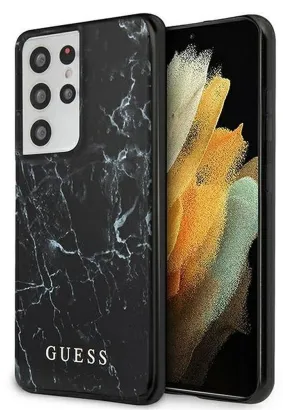 Oryginalne Etui GUESS Hardcase GUHCS21LPCUMABK do Samsung S21 Ultra (Marble / czarny)