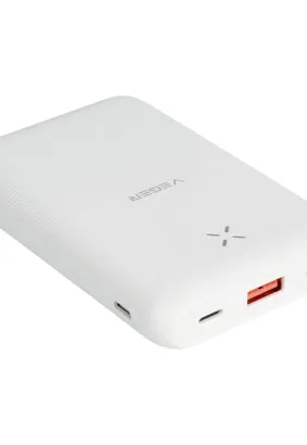 Bateria zewnętrzna (Powerbank) VEGER S12 - 10 000mAh LCD Quick Charge PD 20W biały (W1150)