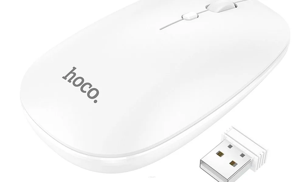 HOCO mysz / myszka komputerowa bezprzewodowa 2,4G DPI 1600 ART GM15 biała